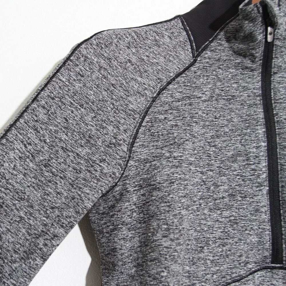 Lululemon Always Alert 1/2 Zip Pullover Heathered Black Gray Rulu Fleece Size 6